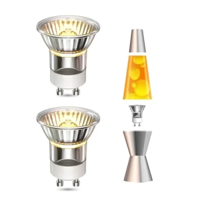 Image of 2 Pack Lava Lamp Bulb 35W, Mini MR11 GU10 Replacement 360lm Dimmable Reflector for Warm White 2800K Candle Warmer