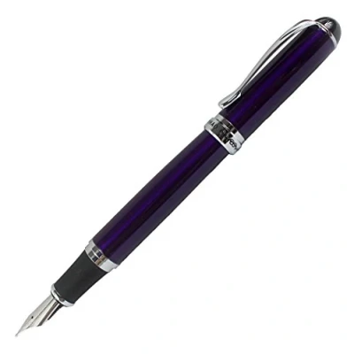 Image of Gullor Jinhao X750 Fountain Pen Stainless Steel Medium 18KGP Nib Purple