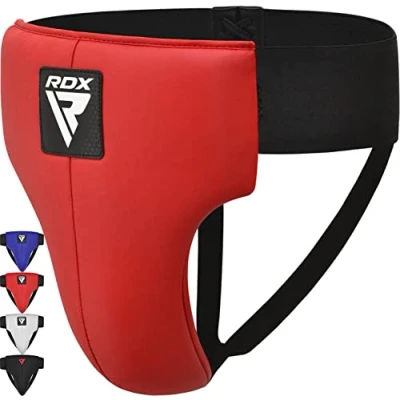 Image of RDX Groin Guard for Boxing, Muay Thai, Kickboxing and MMA Fighting, Maya Hide Leather Abdo Gear Martial Arts Training, SATRA Approved Jockstrap Abdominal Protector Karate Taekwondo