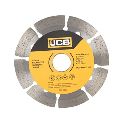 Image of JCB Segmented Diamond Blade, 115mm Angle Grinder Discs 1.8mm Thickness Universal Fit Tool Set Essentials for Home Improvement &amp; On Site