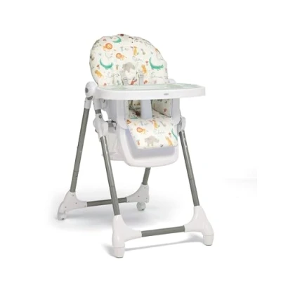 Image of Mamas &amp; Papas Snax, Adjustable Highchair, Reclines, Foldable, Removable Tray, Jungle Alphabet