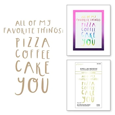Image of Spellbinders All of My Favorite Things Hot Foil Plate from The Glimmer Cardfront Sentiments Collection, Metal, ONE