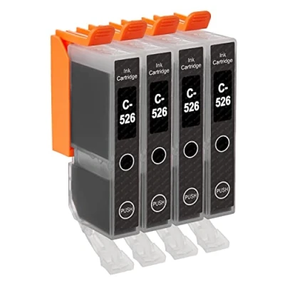 Image of Go Inks 4 Black Ink Cartridges to replace CLI 526Bk Compatible/non OEM for PIXMA Printers