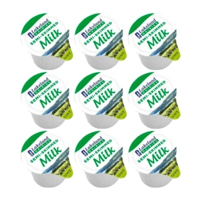 Image of Lakeland Long Life Semi Skimmed Milk Pots (240 Pots) / Individual UHT For Use in Hot Drinks
