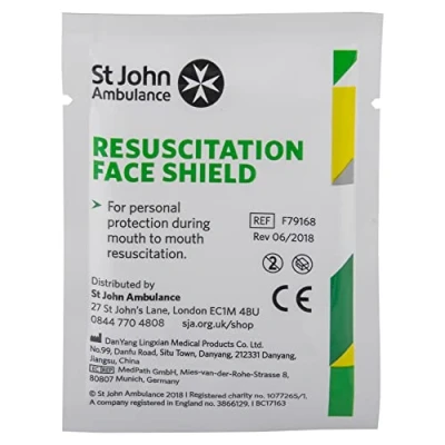 Image of St Johns Ambulance Resuscitation Face Shield Ref F79168 Each
