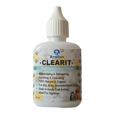 Image of CLEARIT Pet/Dog/Cat Chamomile Herbal Eye Drops 100% Natural &amp; Organic Itchy, Red, Dry, Watery, Swollen Gunky Eyes