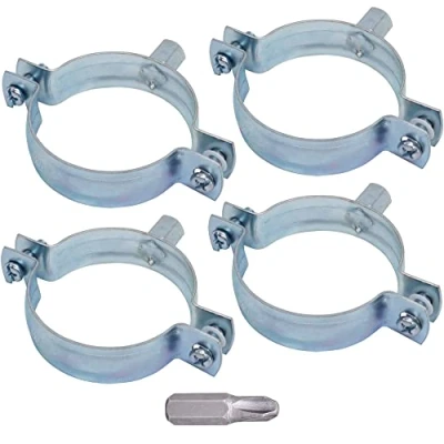 Image of SKIR&#039;CO (4 pcs) Pipe Brackets for 60 64 mm Pipes, Clamps, Supports Wall and Ceiling Mounting