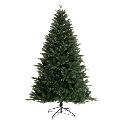 Image of EVRE Artificial Brunswick Spruce Christmas Tree with 800 PE PVC Hinged Branch Tips &amp; Strong Foldable Metal Stand for Indoor Xmas Festive Home Decor 6Ft,185CM