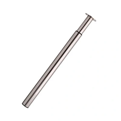 Image of Trintion Table Leg Adjustable Kitchen Worktop/Desk/Breakfast Bar 60mm Diameter Height 710 1100mm(Brushed Steel)