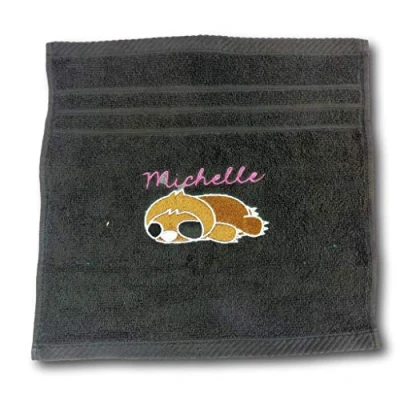 Image of Personalised Sloth Flannel Face Cloth Childrens Bath Time Embroidered Name Child Gift Unusual Present Stocking Filler