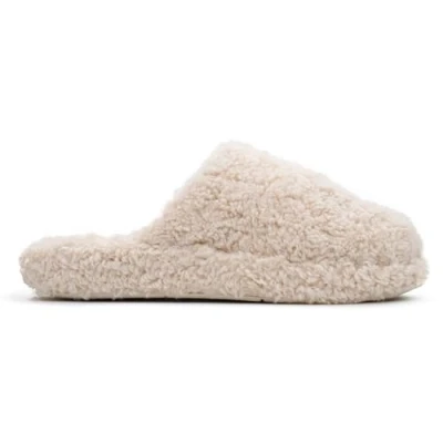 Image of Fitflop Women&#039;s iQUSHION D Luxe Padded Teddy Slipper Mules Shoe, Milk Ice, 9 UK