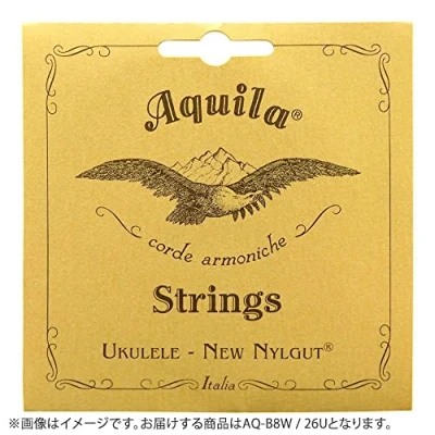 Image of Aquila 26U Ukulele Baritone 8 String Set New Nylgut DGBE Tuning with 2 Silver Wound Strings