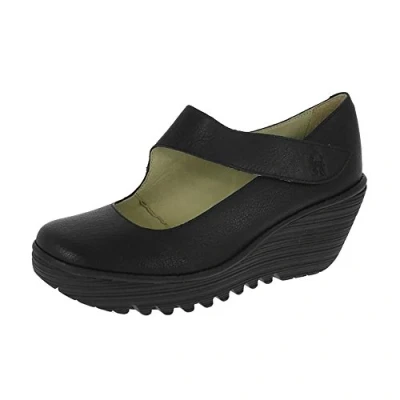 Image of Fly London Women&#039;s YASI682FLY Closed Toe Ballet Flats,BLACK,7 UK