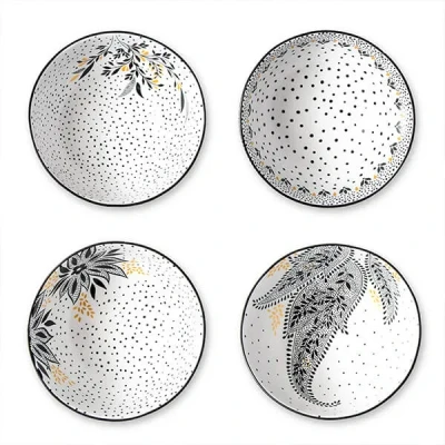 Image of Sara Miller Artisanne Noir Set of 4 Medium Bowls