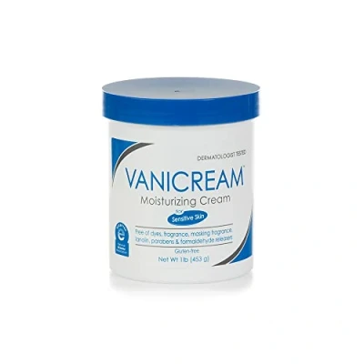 Image of Vanicream Moisturizing skin Cream for sensitive can be used eczema, psoriasis, ichthyosis, and itch dermatologist tested free of dye, fragrance, preservatives 16 oz