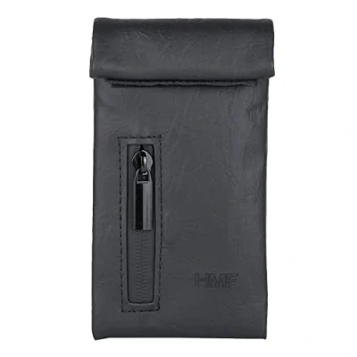 Image of HMF Odour Proof Tobacco Pouch, Treat Bag for Dogs, Size S, Faux Leather, Black