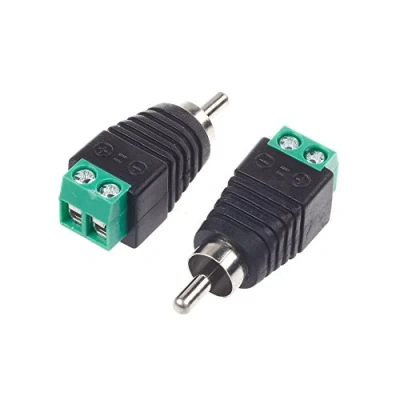 Image of GAOHOU 1 Pair Phono Speaker Wire cable to Audio male RCA Adapter Connector Jack Plug