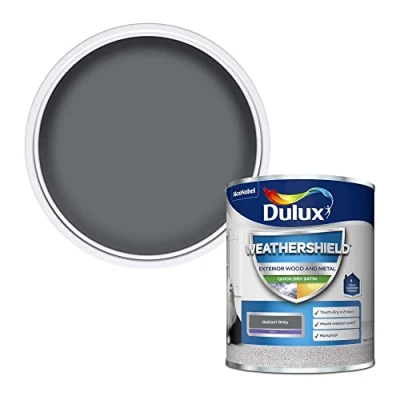 Image of Dulux Weather Shield Quick Dry Satin Paint, 750 ml Gallant Grey