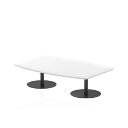 Image of High Gloss Italia 1800mm Coffee Table White Top 475mm Black Leg