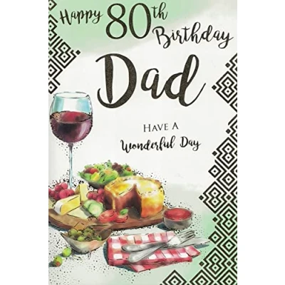 Image of Dad Birthday Card To A Wonderful Happy 80th Traditional