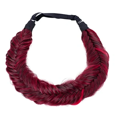 Image of CAISHA Braided Hairpiece Hairband Headband Hair Accessories Red Mix HZ303