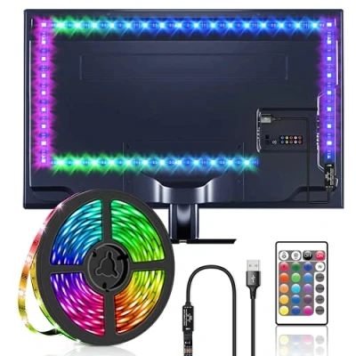 Image of LTBBOID LED Lights for TV 2 Meters, Lights, Backlights, USB Strip with Remote, 5050 RGB DIY Color Changing Bedroom, Party and Home Decoration