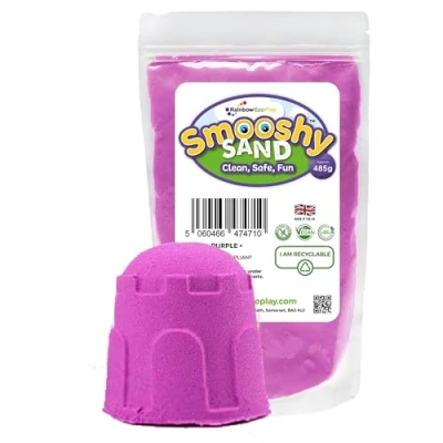 Image of Rainbow Eco Play Magic Sand Coloured for Kids Childrens Sensory Toys Natural Friendly Smooshy ASMR 485g Purple