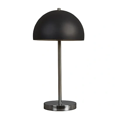 Image of MinSun Contemporary Satin Nickel &amp; Matt Black Dome Table Lamp