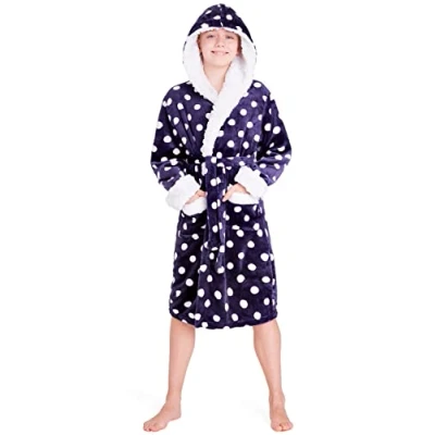 Image of CityComfort Girls Dressing Gown, Hooded Fluffy Gown for Kids(Purple, 11 12 Years)