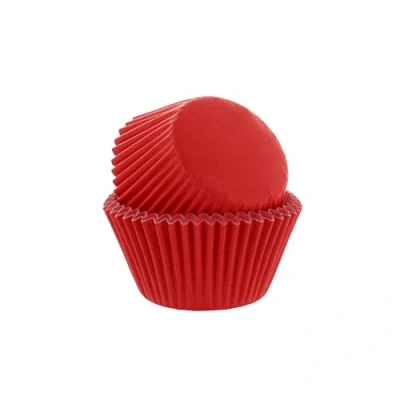 Image of Culpitt Select Red Baking Cases, Greaseproof Paper Cups, 50mm Cupcake Cases Pack of 50