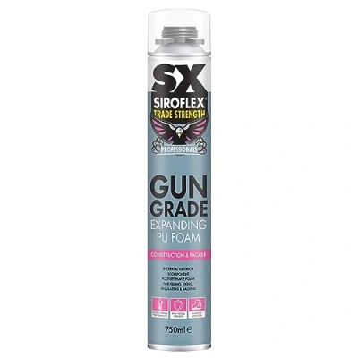 Image of SX Trade Strength PU Gun Grade Expanding Foam Gap Filler Fixing &amp; Insulating Polyurethane Based Quick Drying 750ml