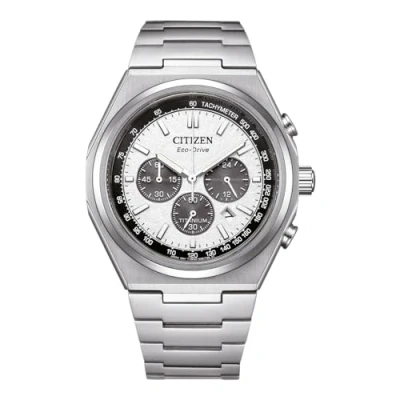 Image of Citizen Men Chronograph Eco Drive Watch with Titan Strap CA4610 85A