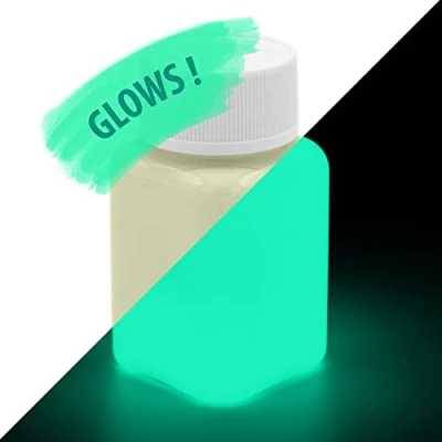 Image of lumentics glow in the dark paint 100ml YellowGreen Professional paint, self luminous night neon UV blacklight color