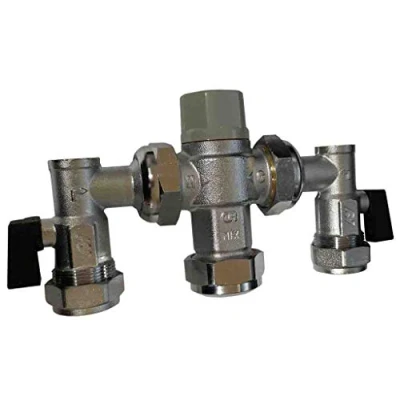 Image of 15mm Caleffi Altecnic TMV2 TMV3 Thermostatic Mixing Valve with MX Valves