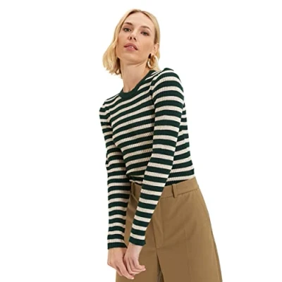 Image of Trendyol Woman Slim fit Basic Crew Neck Knitwear Sweaters Grün