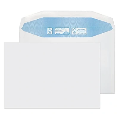 Image of Blake Purely Environmental C5 162 x 229 mm 90 gsm Nature First Recycled Mailer Gummed Envelopes (RN020) White Pack of 500