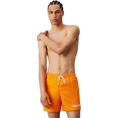 Image of Calvin Klein Swimwear Medium Drawstring Swimming shorts, Men&#039;s, Size: Medium, Orange