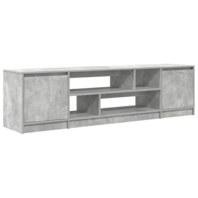 Image of vidaXL TV Cabinet Modern Concrete Grey Engineered Wood Entertainment Stand with Storage, 188.5x41x50 cm, for Living Room/Bedroom
