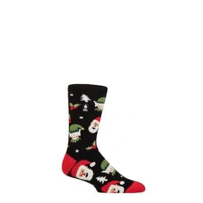 Image of Mens 1 Pair SOCKSHOP Heat Holders 1.6 TOG Lite Christmas Socks Santa / Elf 6 11