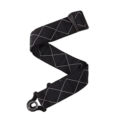 Image of D&#039;Addario Auto Lock Guitar Strap Acoustic &amp; Electric Accessories Easy to Use Locking Straps Uses Existing Buttons Padded Black Diamond