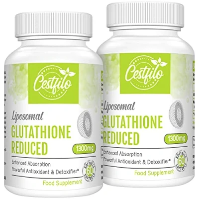 Image of Cestfilo Liposomal Glutathione Reduced 1300 mg, Active Form L Reductase (GSH), Powerful Antioxidant for Optimal Cell Protection (60 Count (Pack of 2))