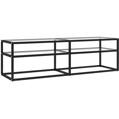 Image of vidaXL TV Cabinet Transparent 140x40x40.5 cm Tempered Glass