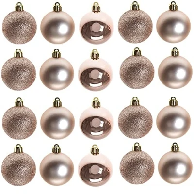 Image of 60mm/6Pcs Christmas Baubles Shatterproof Rose Gold, Tree Decorations Ball Ornaments Balls Xmas Hanging Holiday Decor Shiny,Matte,Glitter
