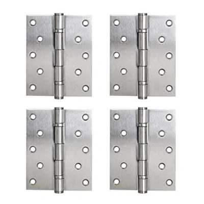 Image of LOOTOCH Heavy Duty Door Butt Hinges 4BB Ball Bearing Stainless Steel Indoor Hinge 127 x 102mm (5 inch) Load Capability 120kg Satin (4 Pieces)