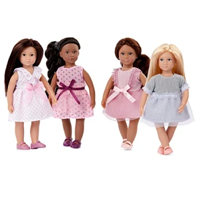Image of Lori 4 Mini Dolls 6 inch Fashion Dresses &amp; Shoes Toys for Kids 3 Years + Friends: Nina, Amaya, Chen Flora