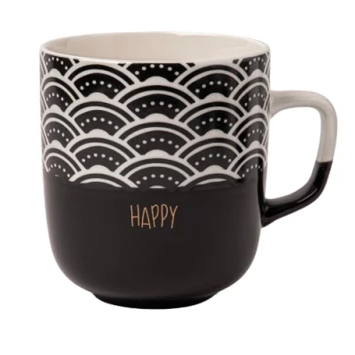 Image of Monochrome Black &amp; White Mugs 370ml Assorted Designs