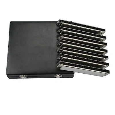 Image of ALFAAL 24 Hole Harmonica 7 Sets ABCDEFG Set Student Adult Beginner Musical Instrument
