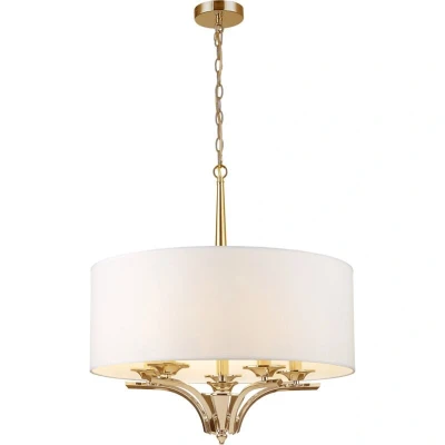 Image of Atlanta 5 Light Cylindrical Pendant Ceiling Gold, E14