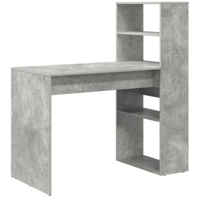Image of vidaXL Desk with Storage Concrete Grey 113x54x120 cm Engineered Wood