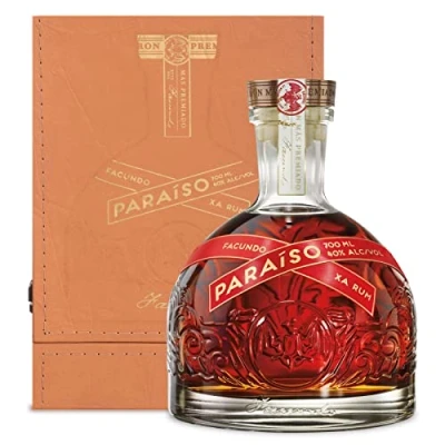 Image of Facundo Paraiso Premium Aged Dark Rum with Leather Gift Box, 40% ABV, 70cl, Tropically up to 23 years in White Oak Barrels, French XO Sherry Cask Finish, 700ml